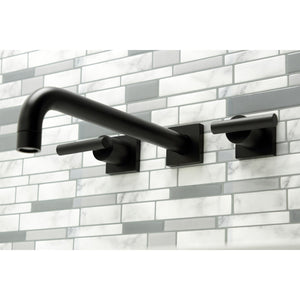 Manhattan KS6050CML Two-Handle 3-Hole Wall Mount Roman Tub Faucet, Matte Black