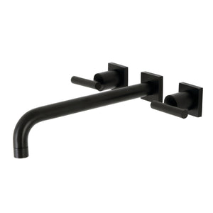 Manhattan KS6050CML Two-Handle 3-Hole Wall Mount Roman Tub Faucet, Matte Black