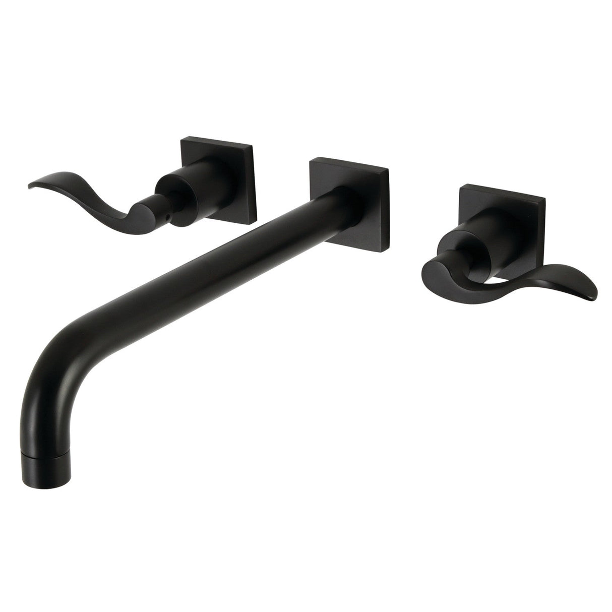 NuWave KS6050DFL Two-Handle 3-Hole Wall Mount Roman Tub Faucet, Matte Black