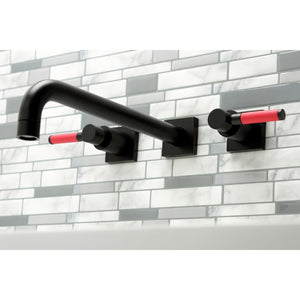 Kaiser KS6050DKL Two-Handle 3-Hole Wall Mount Roman Tub Faucet, Matte Black
