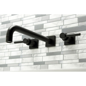 Concord KS6050DL Two-Handle 3-Hole Wall Mount Roman Tub Faucet, Matte Black