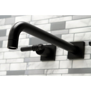 Milano KS6050ML Two-Handle 3-Hole Wall Mount Roman Tub Faucet, Matte Black