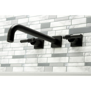 Milano KS6050ML Two-Handle 3-Hole Wall Mount Roman Tub Faucet, Matte Black