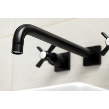 Millennium KS6050ZX Two-Handle 3-Hole Wall Mount Roman Tub Faucet, Matte Black