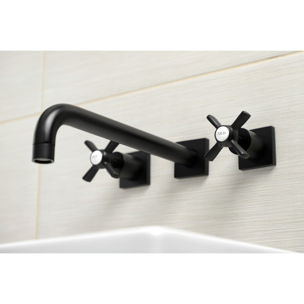 Millennium KS6050ZX Two-Handle 3-Hole Wall Mount Roman Tub Faucet, Matte Black