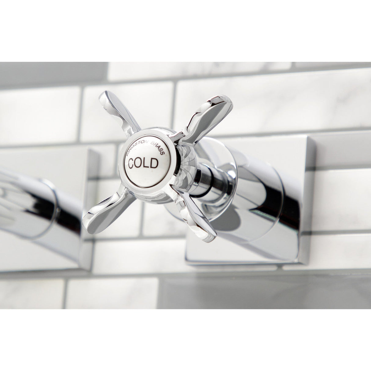 Essex KS6051BEX Two-Handle 3-Hole Wall Mount Roman Tub Faucet, Polished Chrome