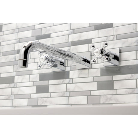 Metropolitan KS6051BX Two-Handle 3-Hole Wall Mount Roman Tub Faucet, Polished Chrome