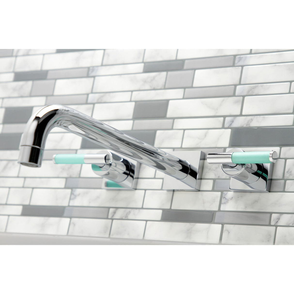 Kaiser KS6051CKL Two-Handle 3-Hole Wall Mount Roman Tub Faucet, Polished Chrome