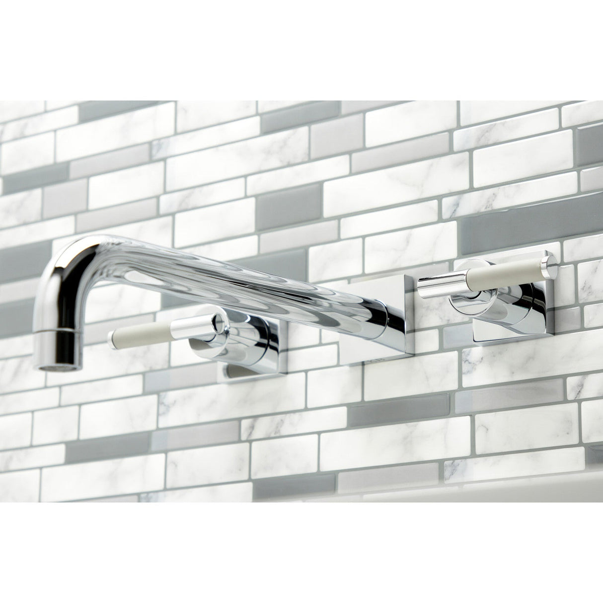 Kaiser KS6051CKL Two-Handle 3-Hole Wall Mount Roman Tub Faucet, Polished Chrome