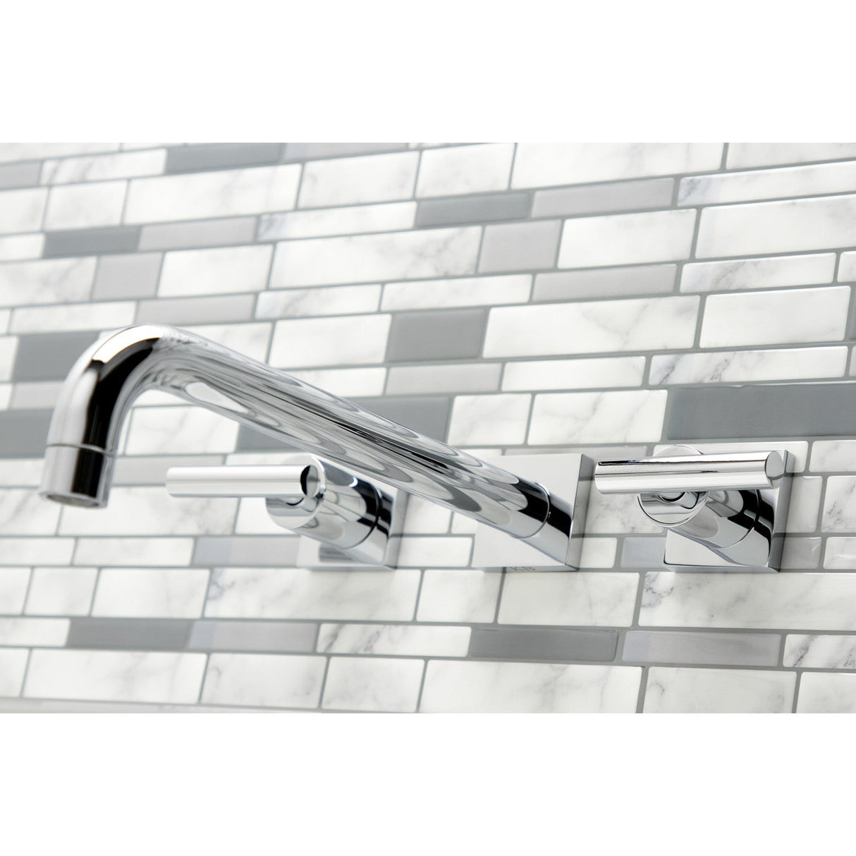Manhattan KS6051CML Two-Handle 3-Hole Wall Mount Roman Tub Faucet, Polished Chrome