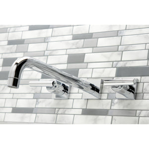 Manhattan KS6051CML Two-Handle 3-Hole Wall Mount Roman Tub Faucet, Polished Chrome