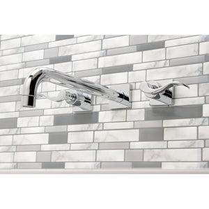 NuWave KS6051DFL Two-Handle 3-Hole Wall Mount Roman Tub Faucet, Polished Chrome