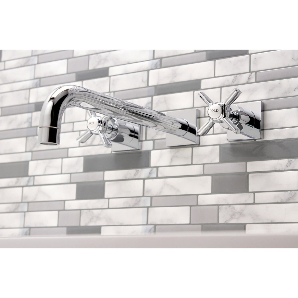 Millennium KS6051ZX Two-Handle 3-Hole Wall Mount Roman Tub Faucet, Polished Chrome