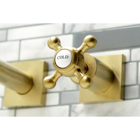 Metropolitan KS6057BX Two-Handle 3-Hole Wall Mount Roman Tub Faucet, Brushed Brass