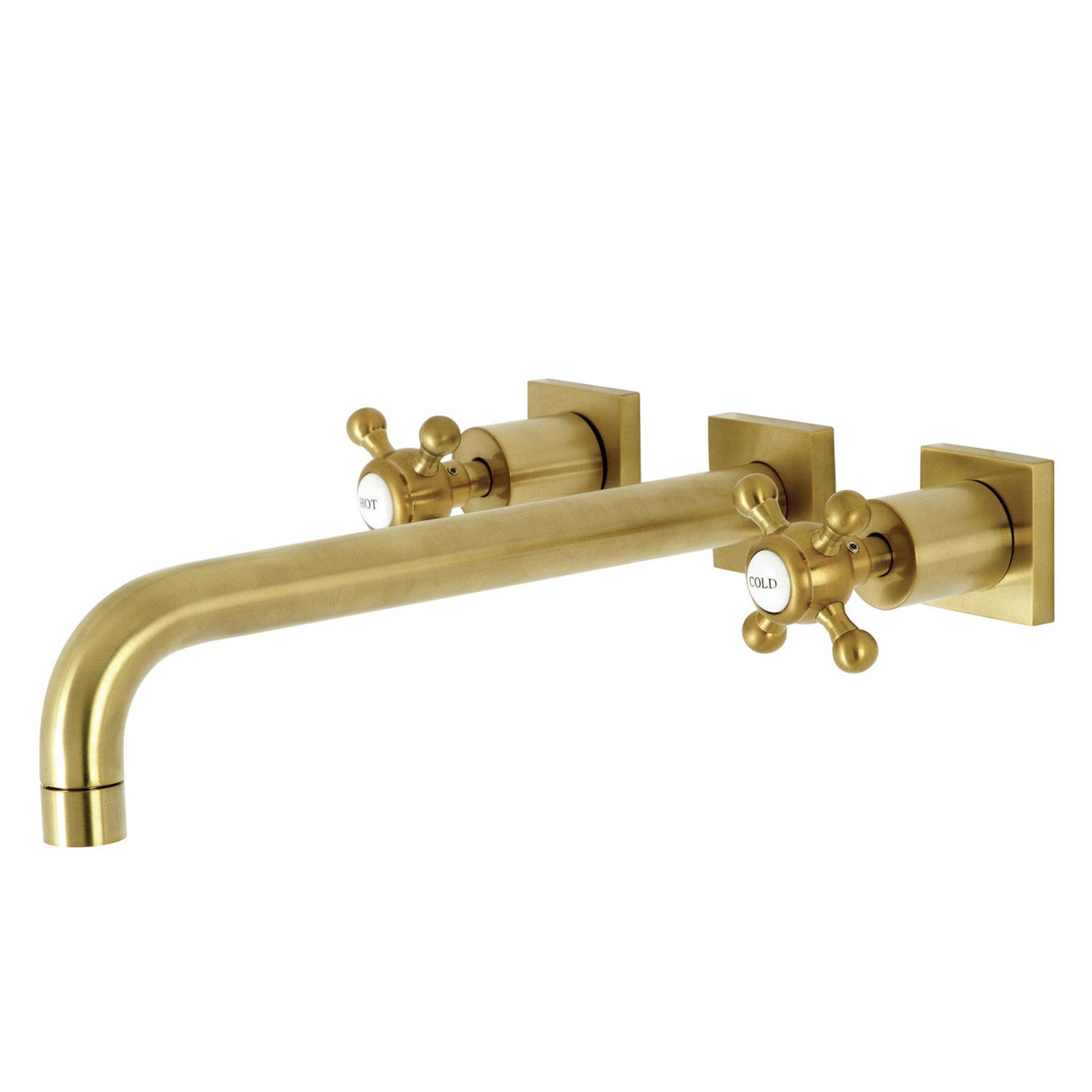Metropolitan KS6057BX Two-Handle 3-Hole Wall Mount Roman Tub Faucet, Brushed Brass