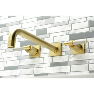 Kaiser KS6057CKL Two-Handle 3-Hole Wall Mount Roman Tub Faucet, Brushed Brass