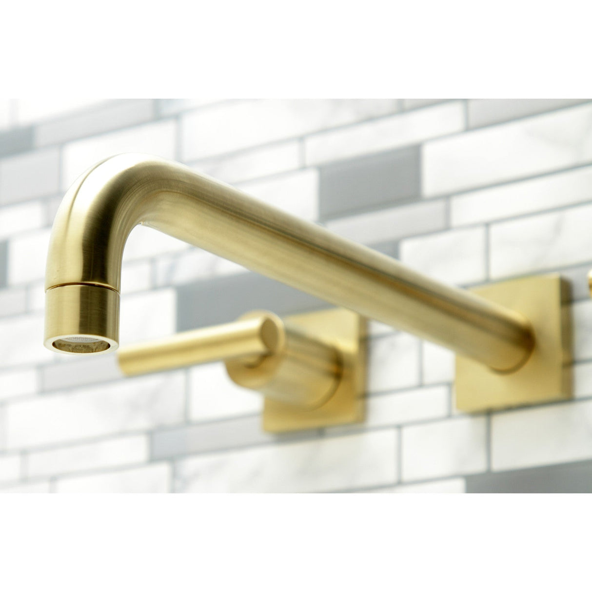 Manhattan KS6057CML Two-Handle 3-Hole Wall Mount Roman Tub Faucet, Brushed Brass