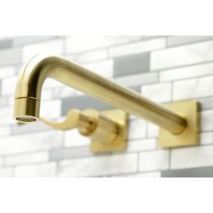 NuWave KS6057DFL Two-Handle 3-Hole Wall Mount Roman Tub Faucet, Brushed Brass