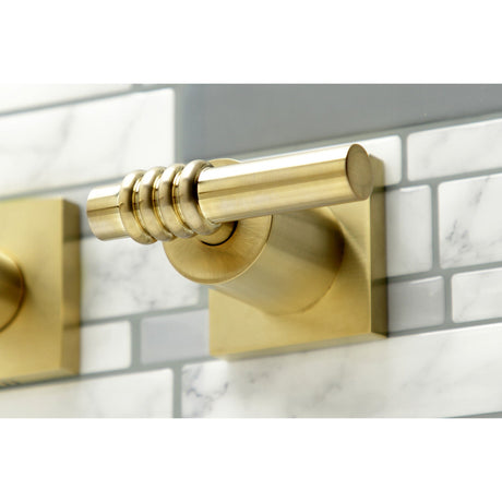 Milano KS6057ML Two-Handle 3-Hole Wall Mount Roman Tub Faucet, Brushed Brass