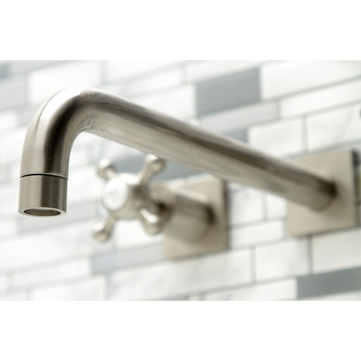 Metropolitan KS6058BX Two-Handle 3-Hole Wall Mount Roman Tub Faucet, Brushed Nickel