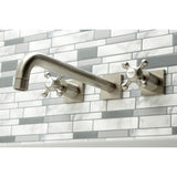 Metropolitan KS6058BX Two-Handle 3-Hole Wall Mount Roman Tub Faucet, Brushed Nickel