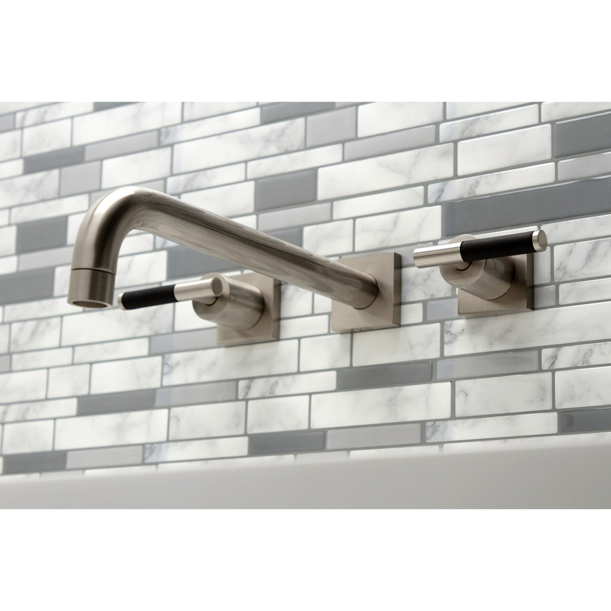 Kaiser KS6058CKL Two-Handle 3-Hole Wall Mount Roman Tub Faucet, Brushed Nickel