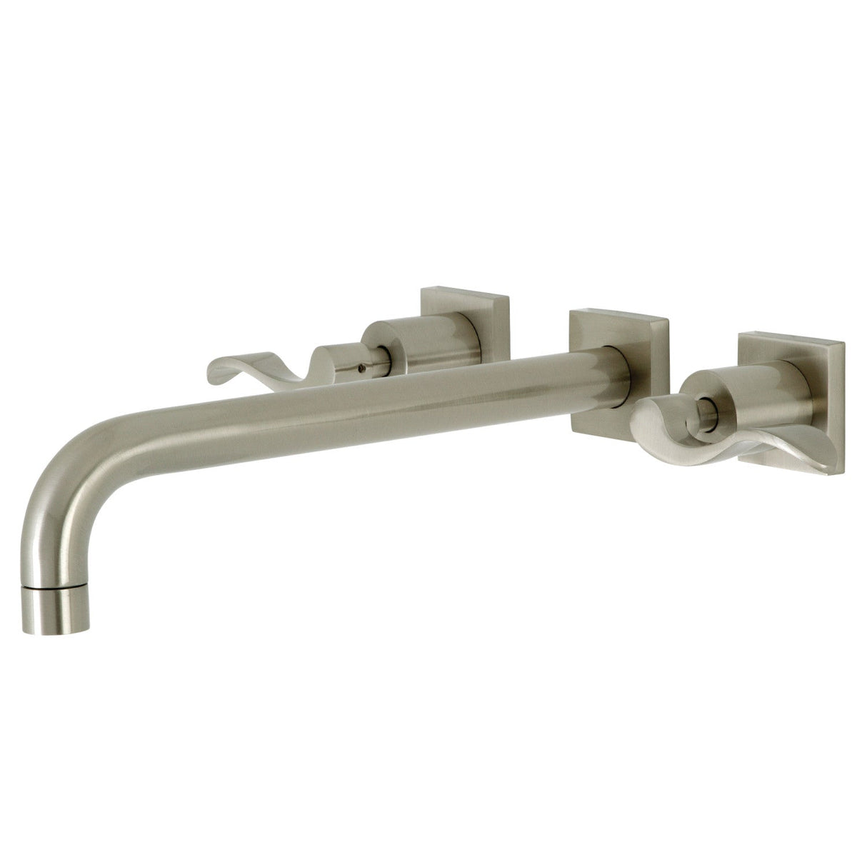NuWave KS6058DFL Two-Handle 3-Hole Wall Mount Roman Tub Faucet, Brushed Nickel