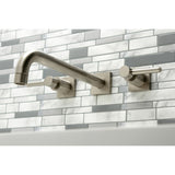 Concord KS6058DL Two-Handle 3-Hole Wall Mount Roman Tub Faucet, Brushed Nickel