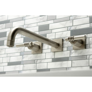 Milano KS6058ML Two-Handle 3-Hole Wall Mount Roman Tub Faucet, Brushed Nickel
