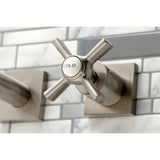 Millennium KS6058ZX Two-Handle 3-Hole Wall Mount Roman Tub Faucet, Brushed Nickel