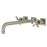 Millennium KS6058ZX Two-Handle 3-Hole Wall Mount Roman Tub Faucet, Brushed Nickel