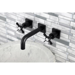 Essex KS6120BEX Two-Handle 3-Hole Wall Mount Bathroom Faucet, Matte Black