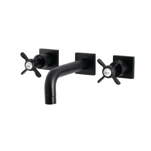 Essex KS6120BEX Two-Handle 3-Hole Wall Mount Bathroom Faucet, Matte Black