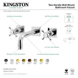 Metropolitan KS6120BX Two-Handle 3-Hole Wall Mount Bathroom Faucet, Matte Black