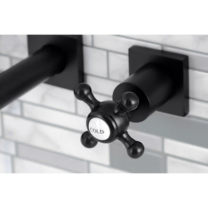 Metropolitan KS6120BX Two-Handle 3-Hole Wall Mount Bathroom Faucet, Matte Black