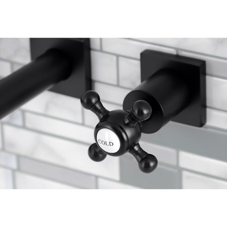 Metropolitan KS6120BX Two-Handle 3-Hole Wall Mount Bathroom Faucet, Matte Black