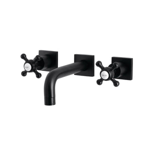 Metropolitan KS6120BX Two-Handle 3-Hole Wall Mount Bathroom Faucet, Matte Black