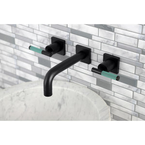 Kaiser KS6120CKL Two-Handle 3-Hole Wall Mount Bathroom Faucet, Matte Black