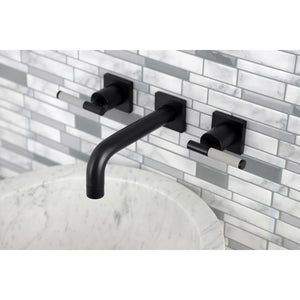 Kaiser KS6120CKL Two-Handle 3-Hole Wall Mount Bathroom Faucet, Matte Black