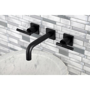 Kaiser KS6120CKL Two-Handle 3-Hole Wall Mount Bathroom Faucet, Matte Black