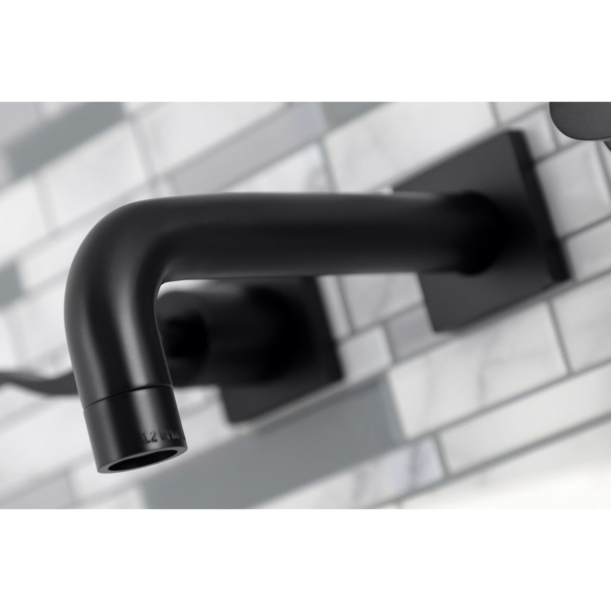 NuWave KS6120DFL Two-Handle 3-Hole Wall Mount Bathroom Faucet, Matte Black