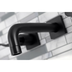 NuWave KS6120DFL Two-Handle 3-Hole Wall Mount Bathroom Faucet, Matte Black