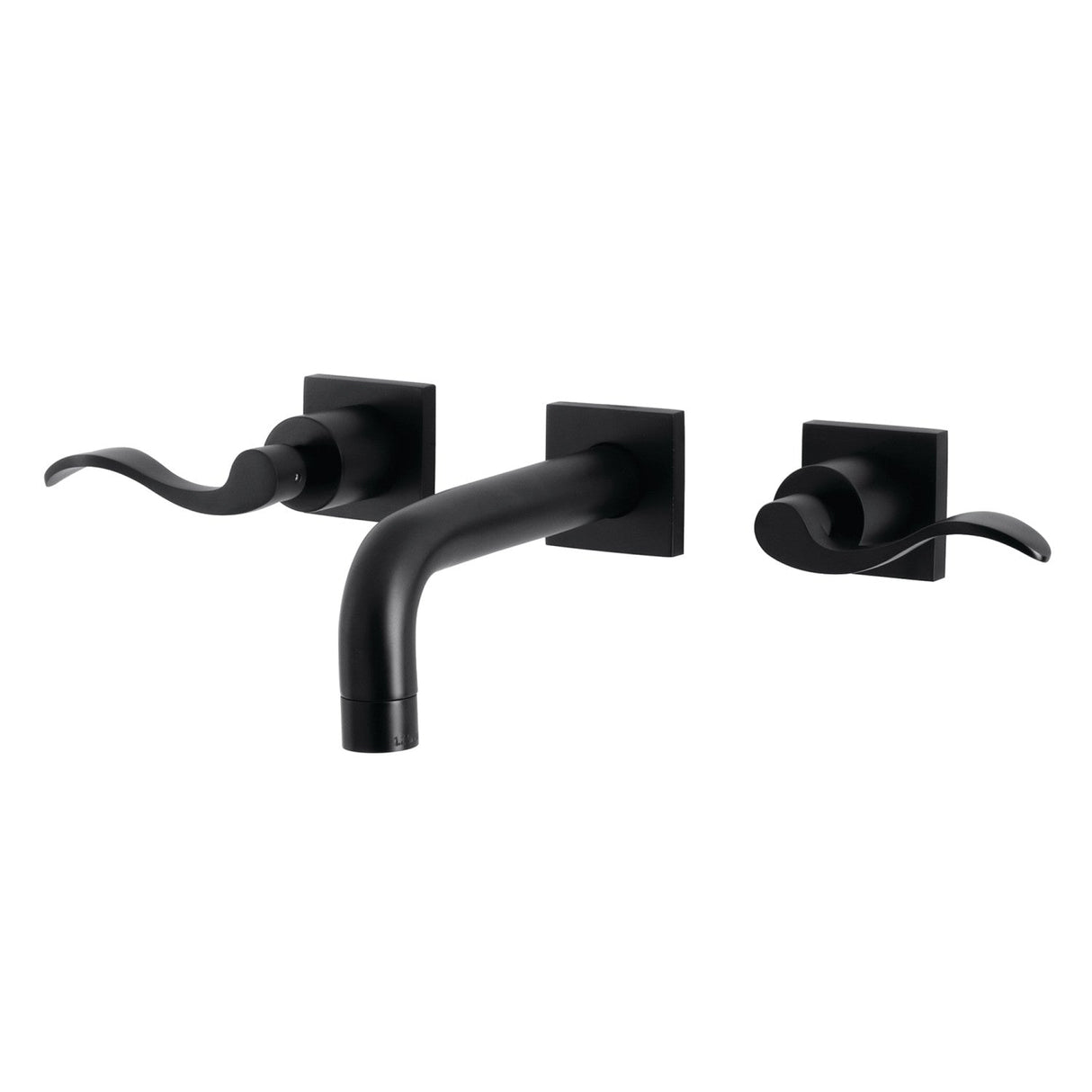NuWave KS6120DFL Two-Handle 3-Hole Wall Mount Bathroom Faucet, Matte Black