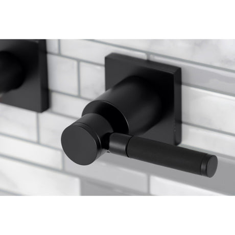 Kaiser KS6120DKL Two-Handle 3-Hole Wall Mount Bathroom Faucet, Matte Black