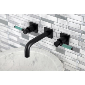 Kaiser KS6120DKL Two-Handle 3-Hole Wall Mount Bathroom Faucet, Matte Black
