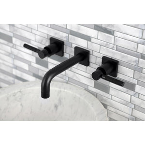 Kaiser KS6120DKL Two-Handle 3-Hole Wall Mount Bathroom Faucet, Matte Black