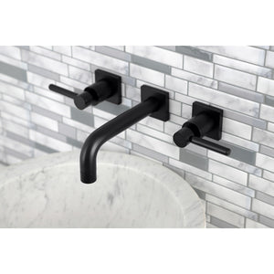Concord KS6120DL Two-Handle 3-Hole Wall Mount Bathroom Faucet, Matte Black