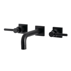 Concord KS6120DL Two-Handle 3-Hole Wall Mount Bathroom Faucet, Matte Black