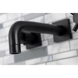 Concord KS6120DX Two-Handle 3-Hole Wall Mount Bathroom Faucet, Matte Black
