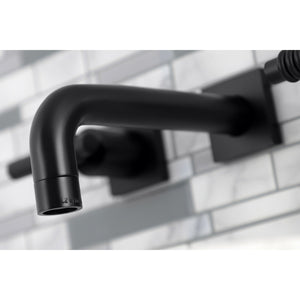 Milano KS6120ML Two-Handle 3-Hole Wall Mount Bathroom Faucet, Matte Black